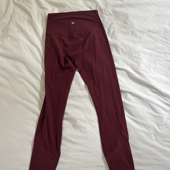 Lulu Lemon Hugh Waisted Leggings - Burgundy - Picture 2 of 2
